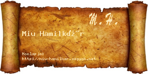 Miu Hamilkár névjegykártya